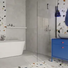 AD Naturalnie Ścianka prysznicowa COMO Wall – transparentny / 110 cm / chrom